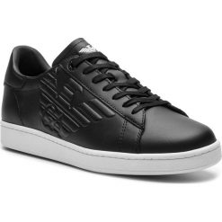 Sneakersy EA7 EMPORIO ARMANI - X8X001 XCC01 00002 Black. Czarne półbuty damskie skórzane marki EA7 Emporio Armani, bez wzorów, bez obcasa, na płaskiej podeszwie, bez zapięcia. W wyprzedaży za 419,00 zł.