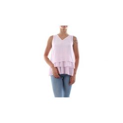 Bluzki Kaos Collezioni LP1TZ034. Różowe bluzki damskie Kaos Collezioni, bez wzorów, bez kołnierzyka, bez rękawów. Za 251,73 zł.