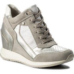 Sneakersy GEOX - D Nydame A D540QA 022AS C1355 Lt Grey/Silver. Szare półbuty damskie Geox, ze skóry. W wyprzedaży za 269,00 zł.