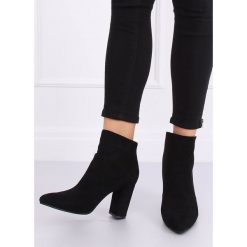 Botki na obcasie czarne TX-1802 BLACK. Czarne botki damskie obuwie damskie, z zamszu, eleganckie, bez obcasa, na obcasie, na zamek. Za 112,46 zł.