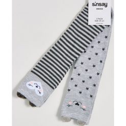 Skarpetki z uszami - Jasny szary. Szare skarpetki damskie Sinsay, bez wzorów. Za 9,99 zł.