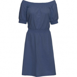 Sukienka shirtowa, krótki rękaw bonprix indygo. Niebieskie sukienki mini marki bonprix, z krótkim rękawem. Za 27,99 zł.