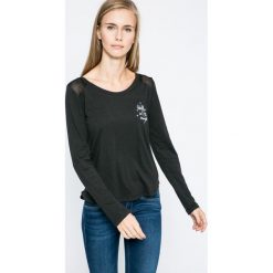 Roxy - Bluzka. Czarne bluzki asymetryczne Roxy, l, z bawełny, casualowe, z okrągłym kołnierzem. W wyprzedaży za 99,90 zł.