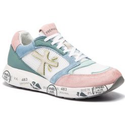 Sneakersy PREMIATA - Zic-Zac-D 3733 Biały Kolorowy. Białe półbuty damskie marki Premiata, na co dzień, bez wzorów, z zamszu, bez obcasa, na płaskiej podeszwie, bez zapięcia. Za 829,00 zł.