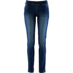 Wygodne jegginsy ze stretchem bonprix ciemnoniebieski. Niebieskie jeansy damskie bonprix, z jeansu. Za 74,99 zł.
