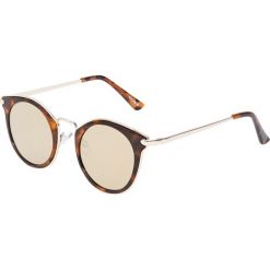Metalowe okulary rogowe. Pomarańczowe okulary przeciwsłoneczne damskie marki Pull&Bear. Za 49,90 zł.