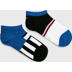 Tommy Hilfiger - Skarpetki dziecięce (2-Pack). Niebieskie skarpetki dziewczęce TOMMY HILFIGER, bez wzorów, z elastanu. W wyprzedaży za 29,90 zł.