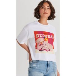 Koszulka Dumbo - Biały. Białe koszulki damskie Cropp, xs. W wyprzedaży za 29,99 zł.