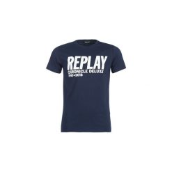 T-shirty z krótkim rękawem Replay BEGRAM. Niebieskie t-shirty męskie marki Replay, s, bez wzorów, bez kołnierzyka, krótkie. Za 149,00 zł.