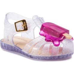 Sandały MELISSA - Mini Melissa Aranha VIII Bb 31704 Glitter Clear/Pink 51465. Szare sandały dziewczęce Melissa, z tworzywa sztucznego, bez zapięcia. Za 259,00 zł.