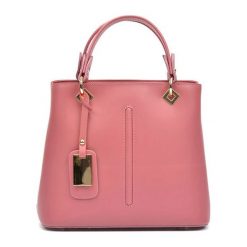 Torebki klasyczne damskie: Skórzana torebka w kolorze różowym – (S)24 x (W)30 x (G)14 cm