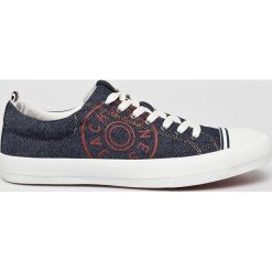 Jack & Jones - Tenisówki. Niebieskie trampki męskie Jack & Jones, bez wzorów, z materiału, bez zapięcia. W wyprzedaży za 99,90 zł.