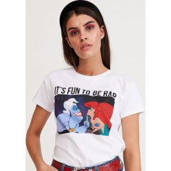 T-shirt Mała Syrenka - Biały. Białe t-shirty damskie Reserved, s, bez wzorów, bez kołnierzyka. Za 39,99 zł.