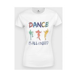 Koszulka damska Dance is all I need. Koszulki damskie MegaKoszulki, m, bez wzorów, z bawełny, z podwójnym kołnierzykiem, bez rękawów. Za 49,90 zł.