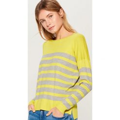 Sweter w paski - Szary. Szare swetry damskie marki Mohito, s, w paski, bez rękawów, bez kaptura. Za 59,99 zł.