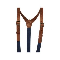 Brązowe szelki z bydlęcej skóry "Medium-Brown". Pomarańczowe paski męskie Soospenders, w paski, ze skóry, eleganckie. Za 210,00 zł.