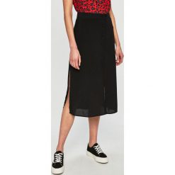 Answear - Spódnica. Pomarańczowe spódniczki damskie ANSWEAR, na co dzień, s, bez wzorów, z wiskozy, z podwyższonym stanem, midi, rozkloszowane. W wyprzedaży za 49,90 zł.