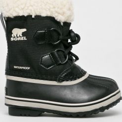 Sorel - Śniegowce Childrens Yoot Pac. Niebieskie śniegowce dziewczęce Sorel, z okrągłym noskiem, bez zapięcia. W wyprzedaży za 239,90 zł.