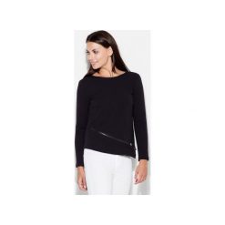 Bluzka K302 Czarny. Zielone bluzki longsleeves marki Soleil, na co dzień, xs, z dekoltem w łódkę, dopasowane. Za 119,00 zł.