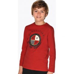 Mayoral - Longsleeve dziecięcy 128-172 cm. Czerwone t-shirty chłopięce Mayoral, z nadrukiem, z bawełny, z długim rękawem. Za 64,90 zł.