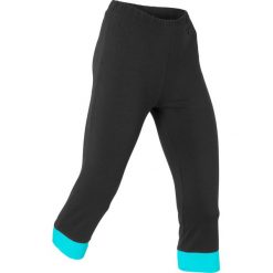 Legginsy rybaczki sportowe 3/4, Level 1 bonprix czarno-morski. Czarne rybaczki damskie bonprix, w paski. Za 34,99 zł.