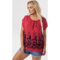Bordowa Bluzka Iseabal. Czerwone bluzki damskie Born2be, xl, bez wzorów, bez kołnierzyka, bez rękawów. W wyprzedaży za 49,99 zł.