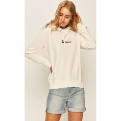 Lee - Bluza. Białe bluzy damskie Lee, s, z nadrukiem, z bawełny, bez rękawów, z kapturem. Za 259,90 zł.