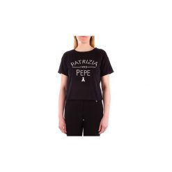 T-shirty z krótkim rękawem Patrizia Pepe 8J0822/A4S6. Czarne t-shirty damskie Patrizia Pepe, s, bez wzorów, bez kołnierzyka. Za 329,34 zł.