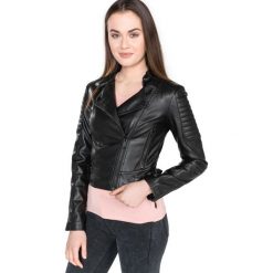 Guess Romana Kurtka Czarny. Czarne kurtki damskie Guess, l, z aplikacjami, z materiału, bez kaptura. Za 714,95 zł.
