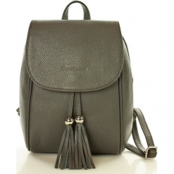 VERONICA MARCO MAZZINI Plecak skórzany italian backpack - szary. Czarne plecaki damskie marki MAZZINI, bez wzorów, ze skóry, eleganckie, bez dodatków. Za 259,00 zł.