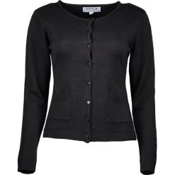Kardigan w kolorze czarnym. Czarne kardigany damskie marki Cashmere & Jackets, s, bez wzorów, z kaszmiru, bez rękawów, bez kaptura. W wyprzedaży za 150,95 zł.