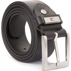 Pasek Męski TOMMY HILFIGER - Metal Plate Loop Bel AM0AM04073 85 002. Czarne paski męskie TOMMY HILFIGER, w paski, ze skóry. Za 229,00 zł.