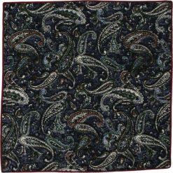 Elegancka, Poszetka Męska- ALTIES - Wzór Orientalny, Odcienie Granatowego POSZALTTANIA0180. Niebieskie poszetki męskie Alties, z materiału, eleganckie. Za 16,90 zł.