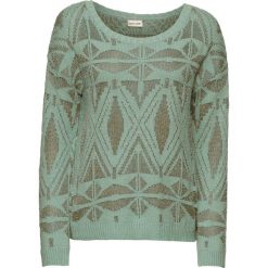Swetry damskie: Sweter z połyskującą metaliczną nitką bonprix zielony miętowy