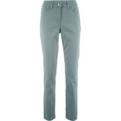 Spodnie "superstretch" z wygodnym paskiem Slim Fit bonprix zielony eukaliptusowy. Zielone spodnie damskie bonprix, bez wzorów. Za 109,99 zł.