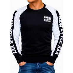 Bluza męska z nadrukiem B935 - czarna. Czarne bluzy męskie Ombre Clothing, s, z nadrukiem, z bawełny, bez kołnierzyka, bez rękawów, bez kaptura. Za 49,00 zł.
