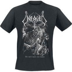 Unleashed We Will Hunt You Down T-Shirt czarny. Czarne koszulki męskie Unleashed, l, z nadrukiem, klasyczne, z okrągłym kołnierzem. Za 74,90 zł.