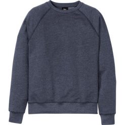 Bluza z okrągłym dekoltem bonprix ciemnoniebieski melanż. Niebieskie bluzy męskie bonprix, s, bez wzorów, z okrągłym kołnierzem, bez rękawów, bez kaptura. Za 74,99 zł.