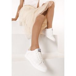 Biało-Złote Trampki Folmar. Białe buty sportowe damskie Born2be, bez wzorów, bez zapięcia. Za 69,99 zł.