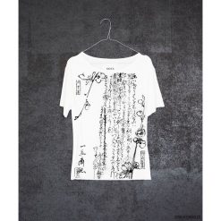 Hiroshige no.20 white. Białe t-shirty damskie Pakamera, bez wzorów, z wiskozy, bez kołnierzyka. Za 149,00 zł.