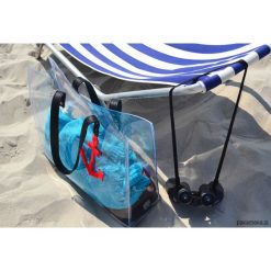 Przezroczysta torba plażowa. Czarne torby plażowe Pakamera, ze skóry. Za 150,00 zł.