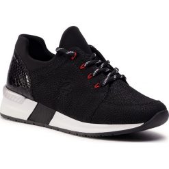 Sneakersy RIEKER - N7670-00 Schwarz. Czarne półbuty damskie Rieker, ze skóry ekologicznej. Za 279,00 zł.