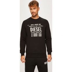Diesel - Bluza. Czarne bluzy męskie Diesel, s, z nadrukiem, z bawełny, z okrągłym kołnierzem, bez rękawów, bez kaptura. W wyprzedaży za 339,90 zł.