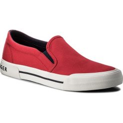 Tenisówki TOMMY HILFIGER - Heritage Textile Slip On Sneaker FM0FM01359 Tango Red 611. Czerwone półbuty męskie TOMMY HILFIGER, bez wzorów, z gumy, bez zapięcia. W wyprzedaży za 199,00 zł.
