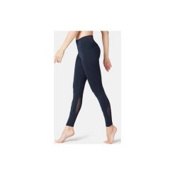 Legginsy slim Gym & Pilates 520 damskie. Niebieskie legginsy damskie DOMYOS, xl, w paski, z elastanu. Za 64,99 zł.