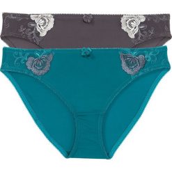 Figi (2 pary) bonprix kobaltowy + szary. Niebieskie majtki damskie bonprix, bez wzorów. Za 45,98 zł.