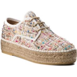 Espadryle EVA MINGE - Hernani 3D 18MJ1372387ES 921. Białe półbuty damskie Eva Minge, bez wzorów, ze skóry, bez obcasa, na koturnie. W wyprzedaży za 219,00 zł.