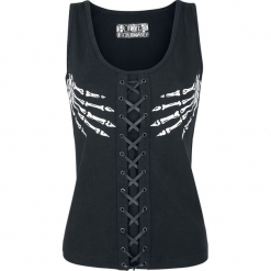 Poizen Industries Grab Her Top damski czarny. Czarne topy damskie Poizen Industries, xl, z nadrukiem, z okrągłym kołnierzem. Za 121,90 zł.