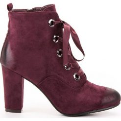 Vinceza czerwone Bordowe Zamszowe Botki. Czerwone botki damskie Vinceza, z zamszu, eleganckie, przed kolano, na wysokim obcasie, bez zapięcia. W wyprzedaży za 179,00 zł.