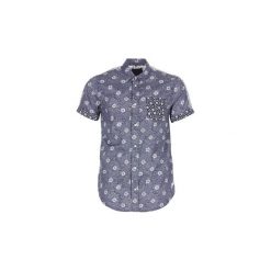 Koszule z krótkim rękawem Scotch Soda KJOIRD. Niebieskie koszule męskie Scotch & Soda, m, bez wzorów, bez kołnierzyka, z krótkim rękawem. Za 279,20 zł.